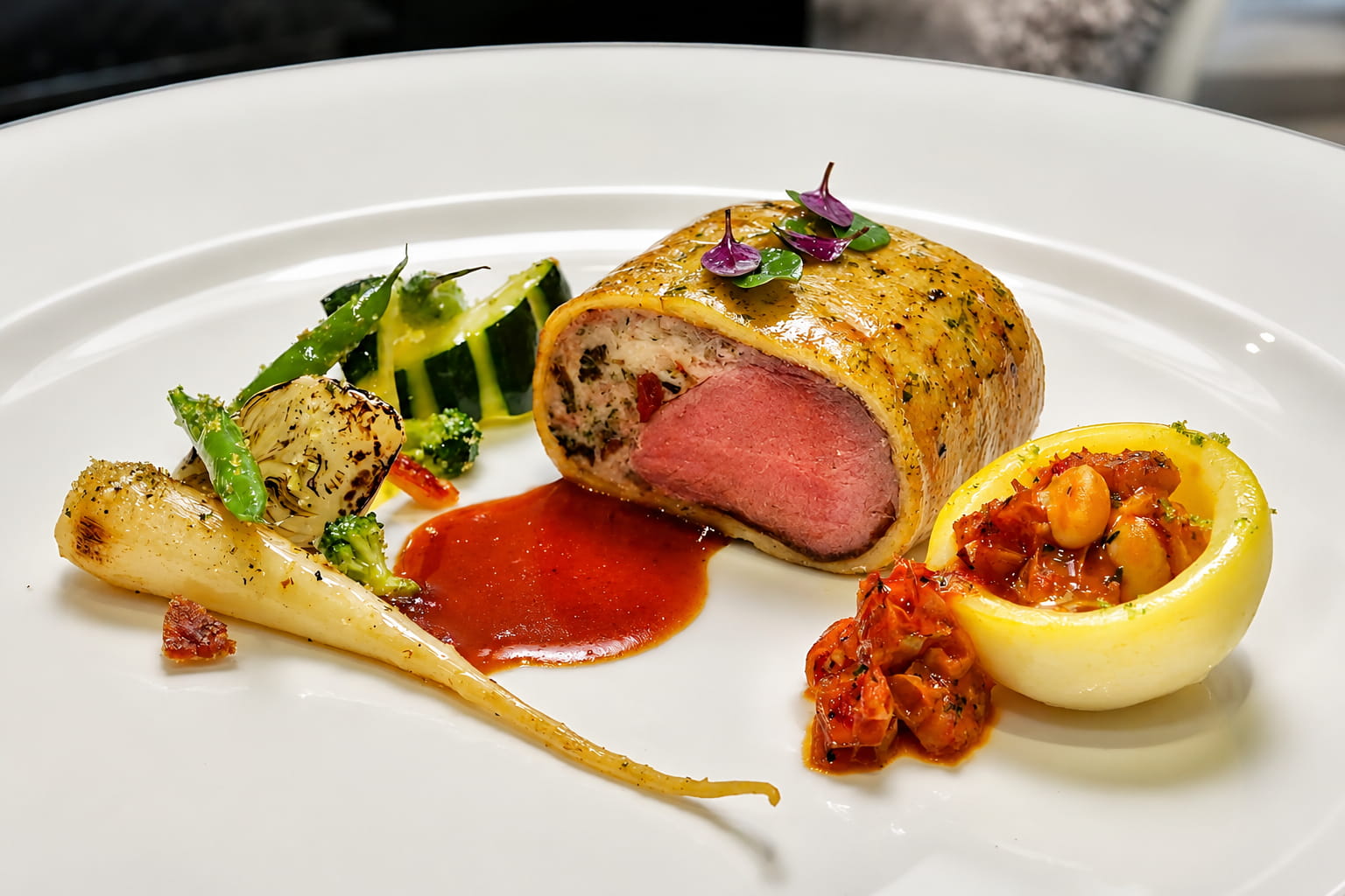 Signature plated dish by Chef Laura Rizek